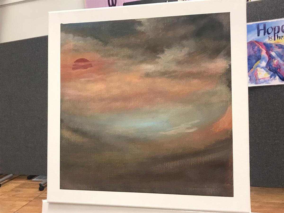 February – Edwin demonstrated how to master the art of skies in acrylics